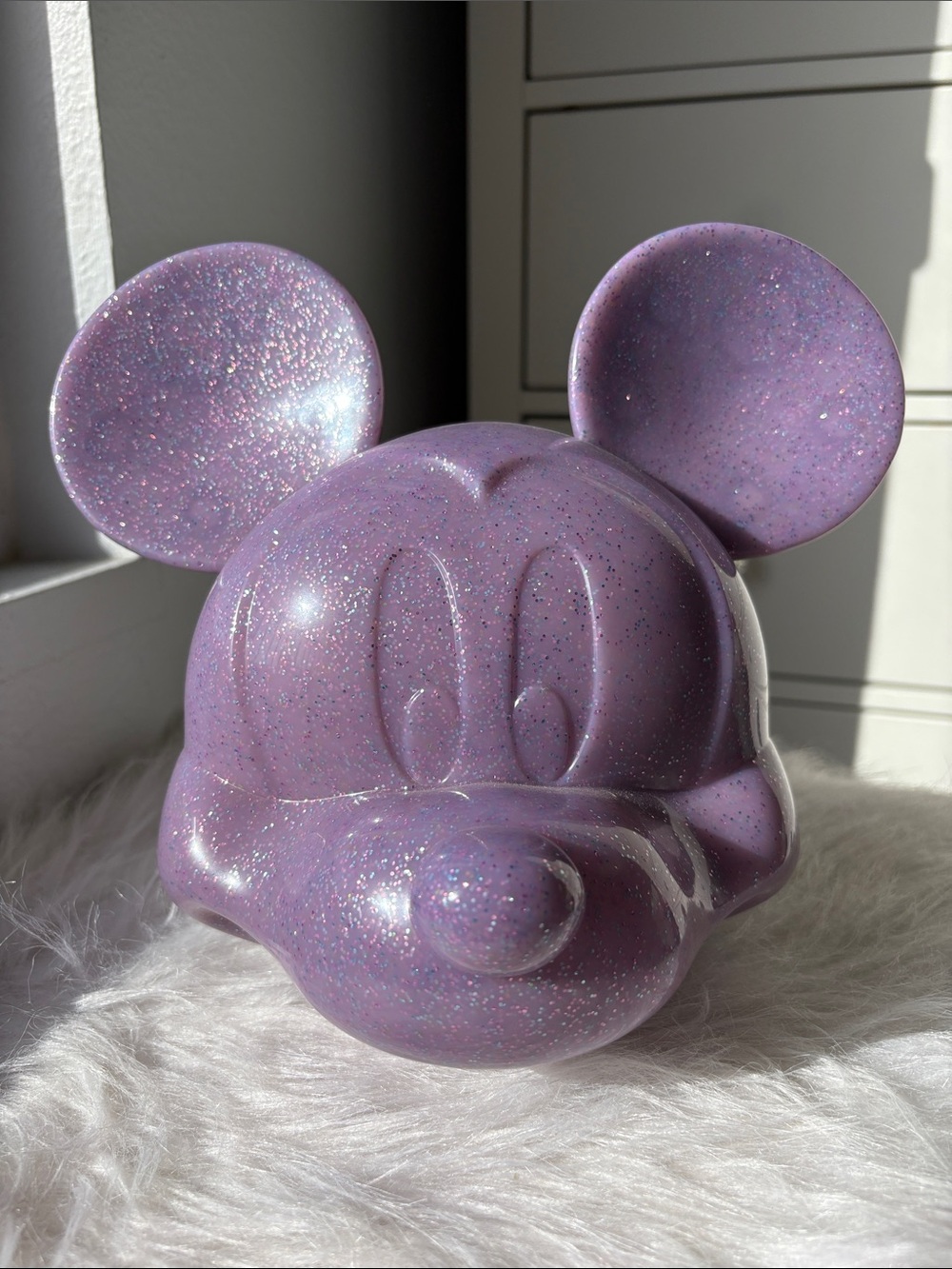 Loungefly - Disney Parks - Purple Glitter Mickey head Crossbody Bag
